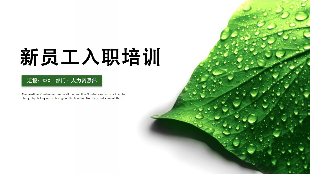 ppt模板-清新大气企业新员工入职培训PPT