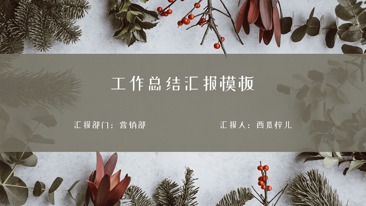 ppt模板-商务文艺风工作总结汇报模板