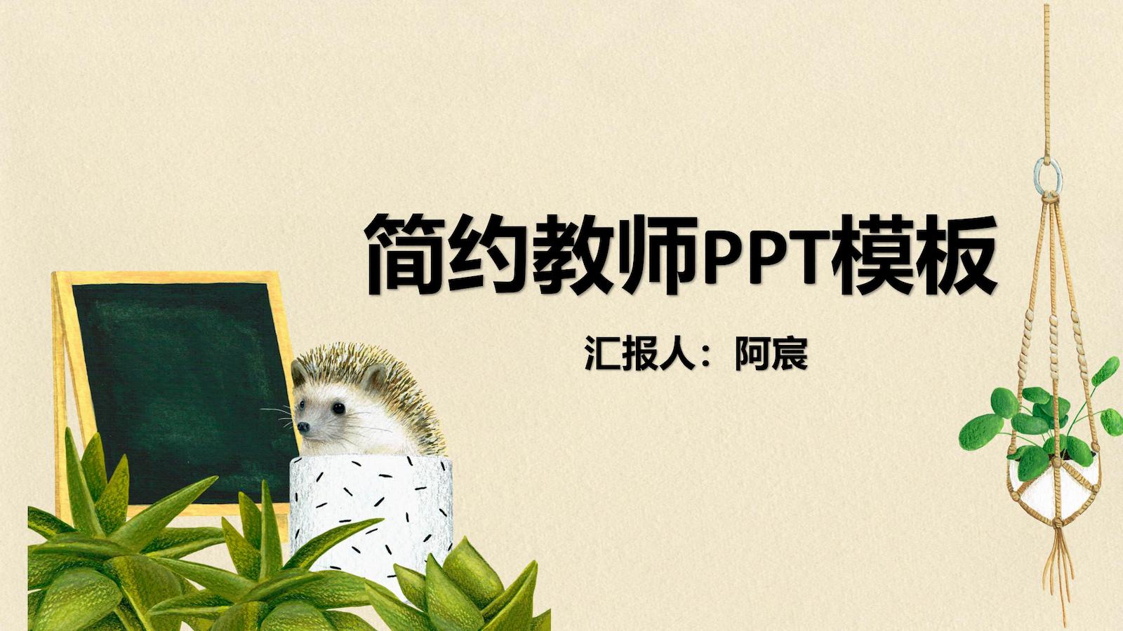 ppt模板-小清新简约教师PPT模板