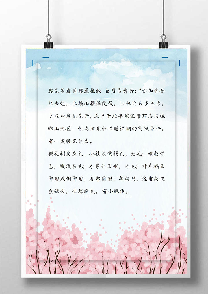 word模板-粉色唯美樱花介绍信纸